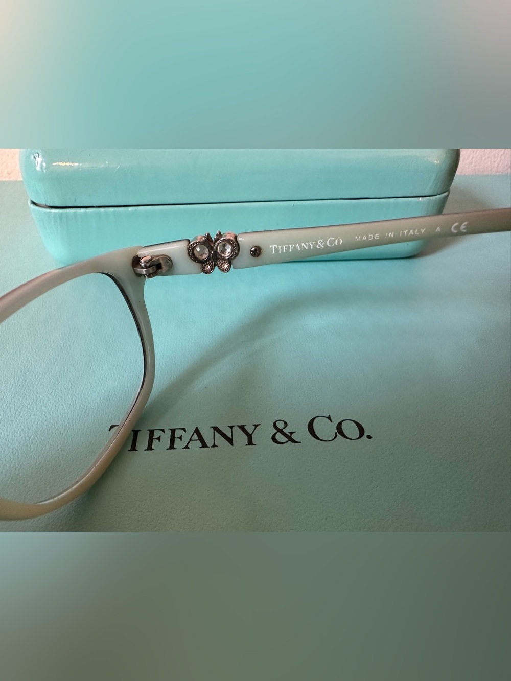 Tiffany & Co. Black & Blue Rhinestone Eyeglass Frames - Picture 4 of 10